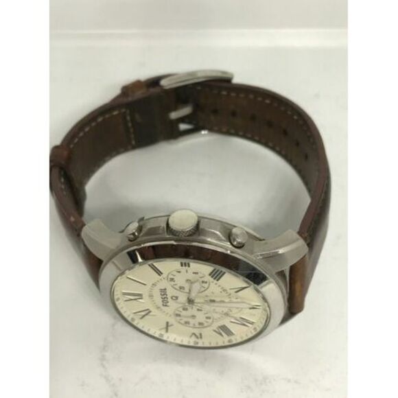 Fossil Q NDW1 Smartwatch Roman Numerals Brown Leather Band 44mm Tracker C191 - Picture 4 of 9
